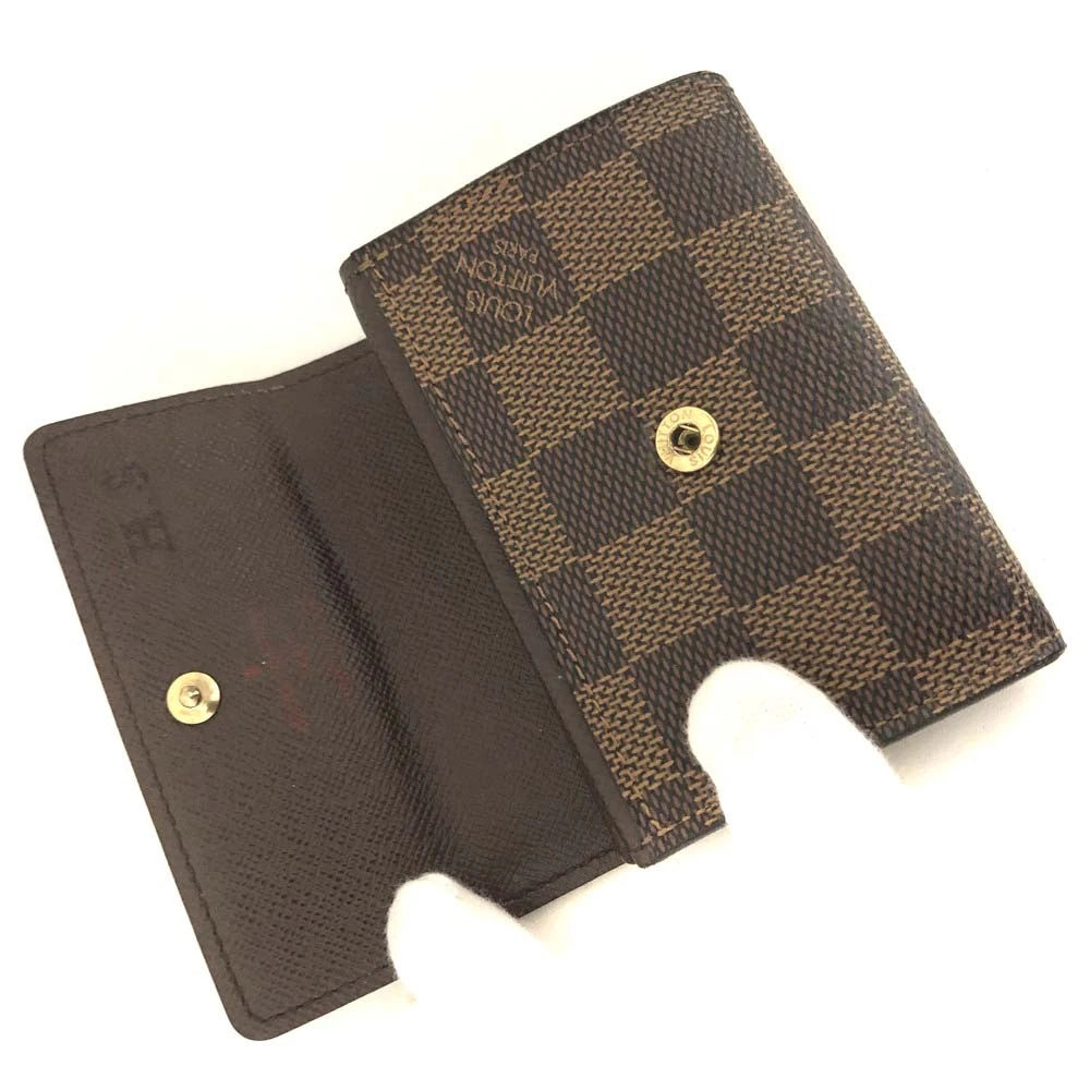 Louis Vuitton Damier Porte Monnaie Plat Coin Purse Wallet Brown MI4037