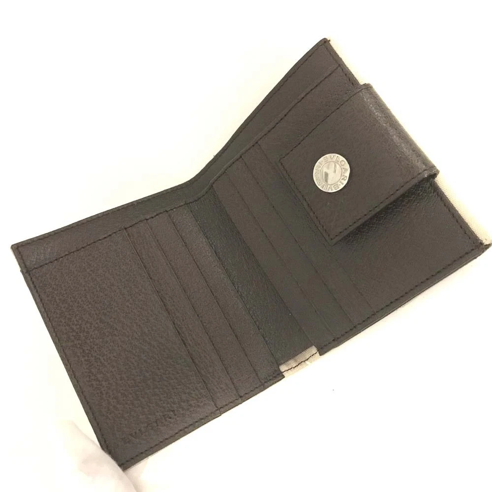 BVLGARI Logo Mania Canvas Bifold Wallet Beige