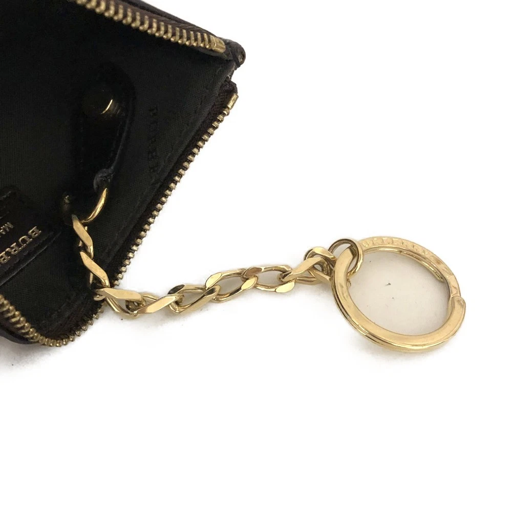 $350 BURBERRY Nova Check Coated Canvas Key Case Beige