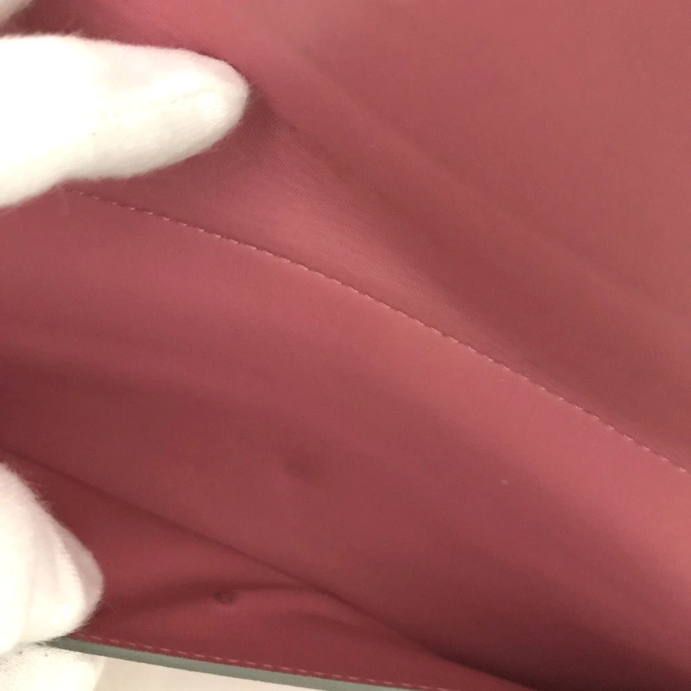 Chloe Ribbon Leather Zippy Long Wallet Purse Pink