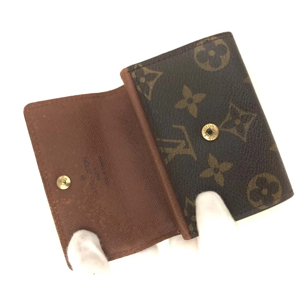 EGA Louis Vuitton Monogram Porte Monnaie Plat Coin Purse Wallet Brown/6CH0285