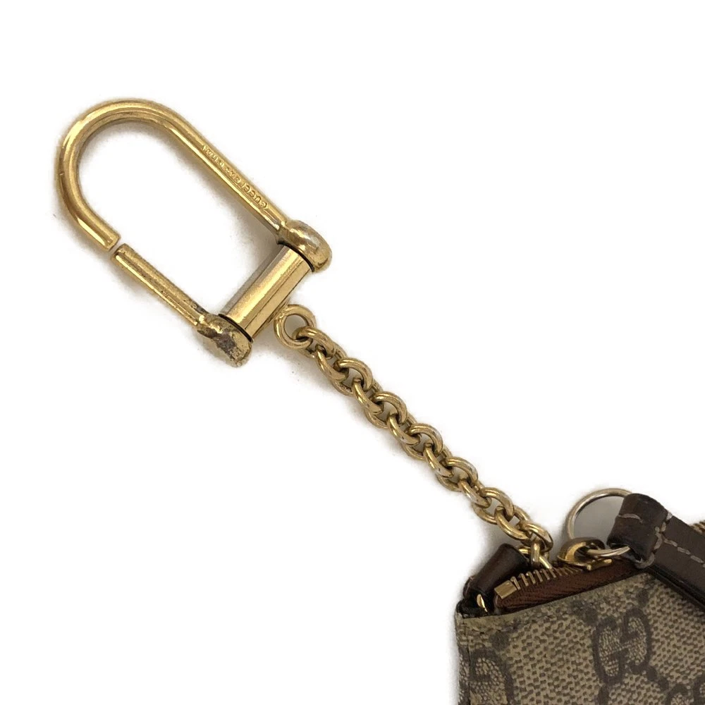 GUCCI GG Supreme PVC Coin Purse Wallet Beige/9CD1866