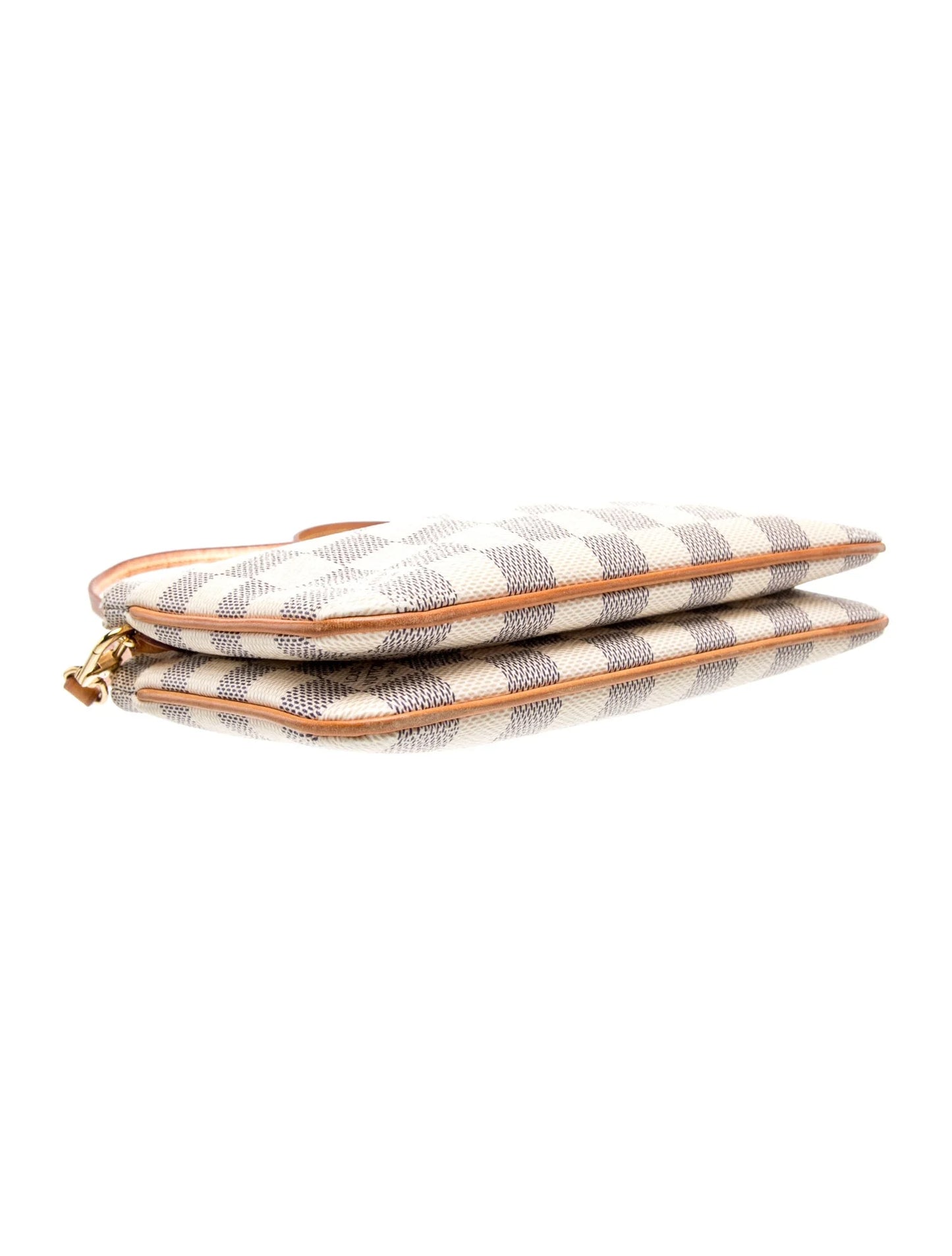 $1350 Louis Vuitton Damier Azur Double Zip Pochette