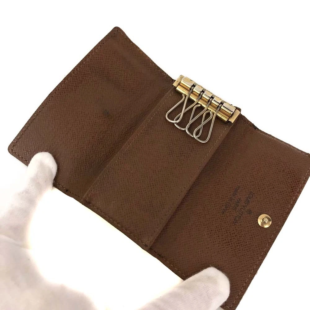 $345 Louis Vuitton Monogram Multicles 4 Ring Key Case Brown FL0092