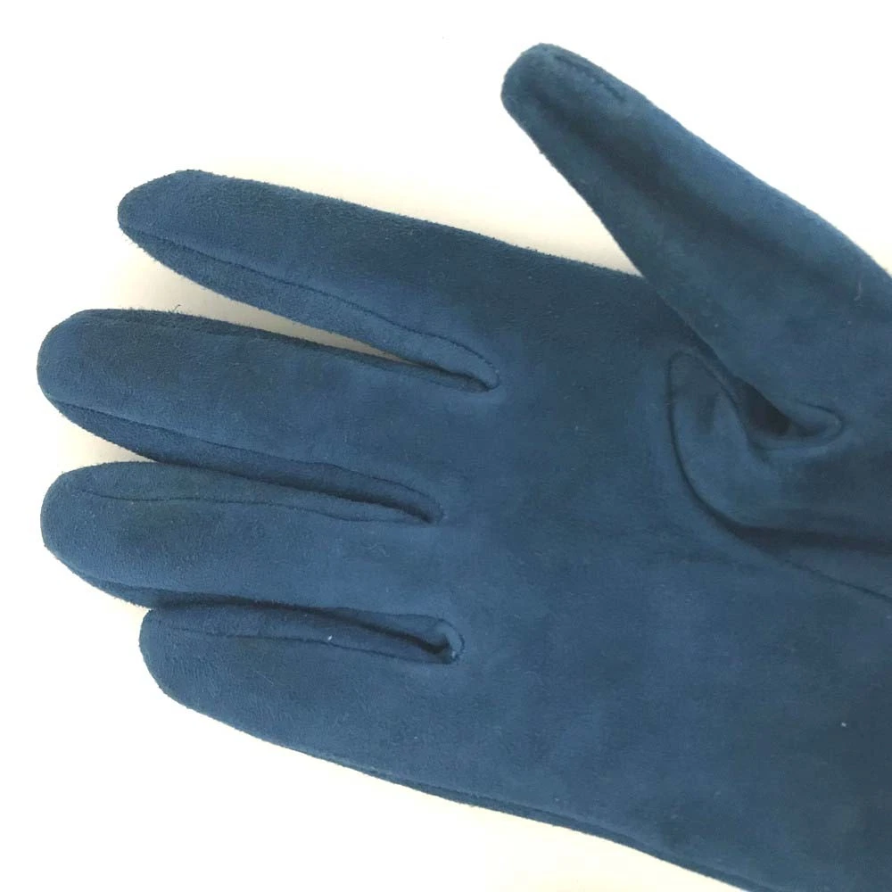 Salvatore Ferragamo Ribbon Leather Gloves Blue