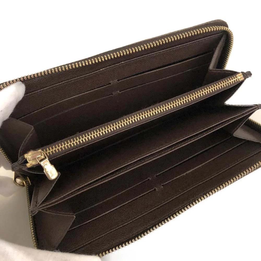 $915 Louis Vuitton Damier Zippy Zip Around Long Wallet Purse Brown CA5102