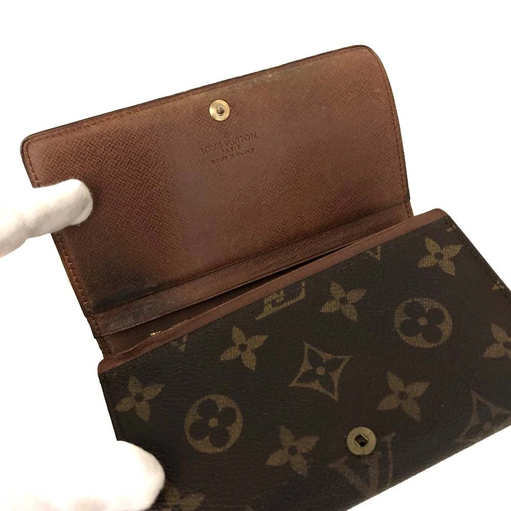 $560 1989 Louis Vuitton Monogram Porte-Monnaie Tresor Wallet  8907RA