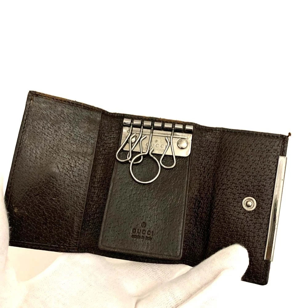 GUCCI GG Logo Canvas 6 Ring Key Case
