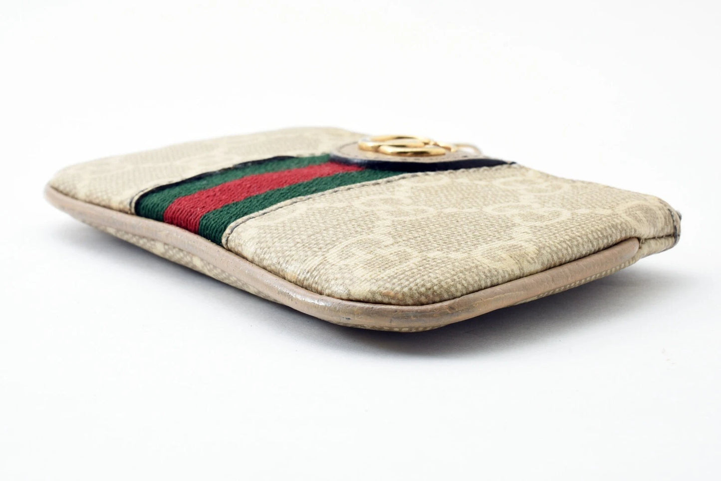 $410 GUCCI Ophidia GG Sherry Line Marmont Coin Case Purse Wallet PVC Double