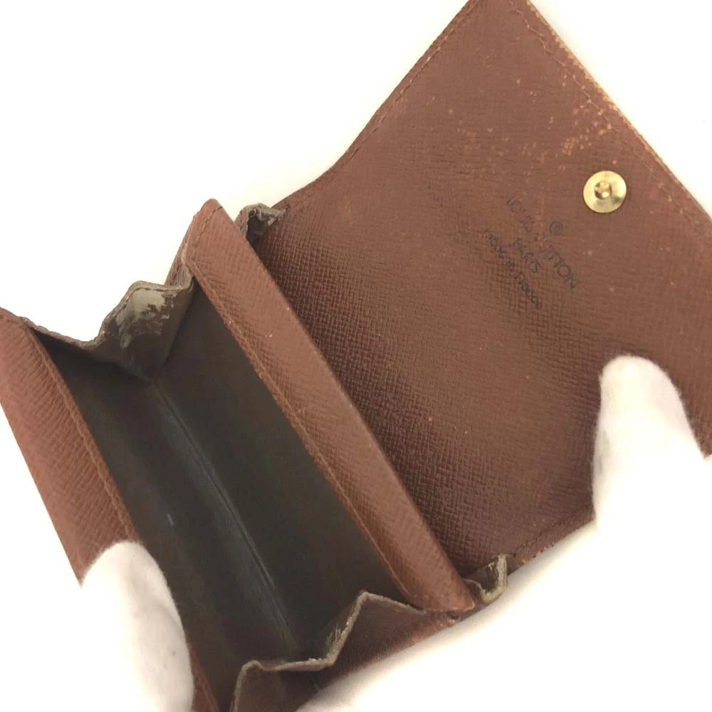 EGA Louis Vuitton Monogram Porte Monnaie Plat Coin Purse Wallet Brown/6CH0285