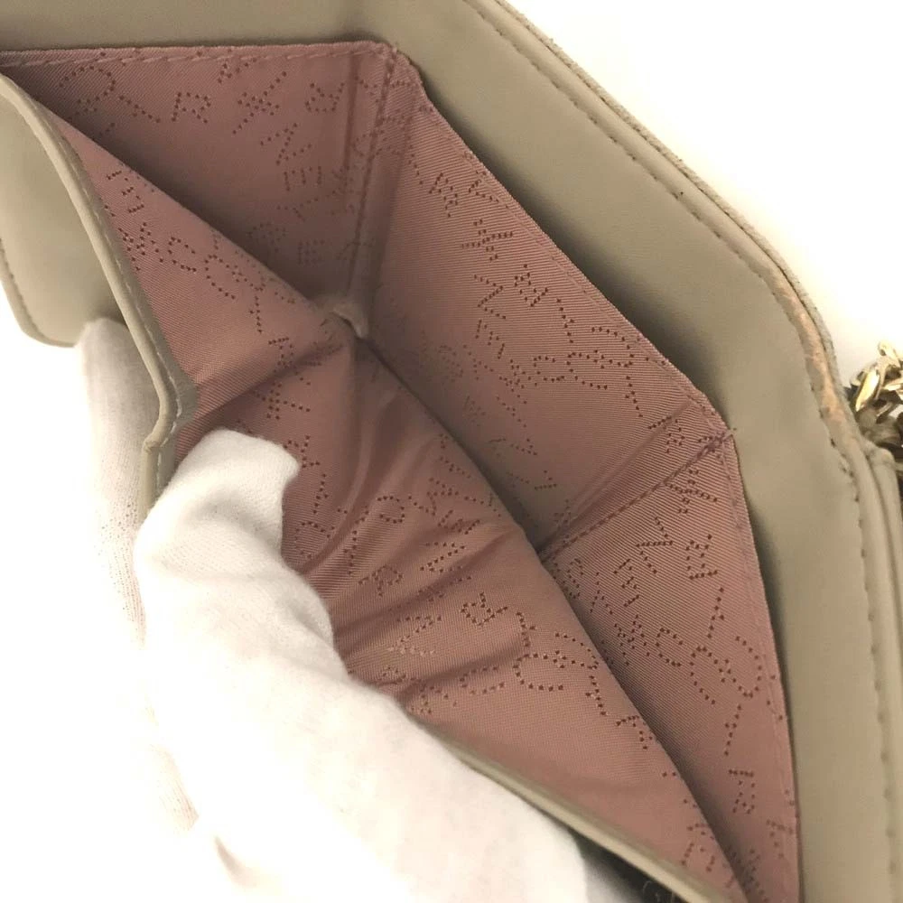 $495 Stella McCartney Falabella Vegan Leather Trifold Wallet Beige