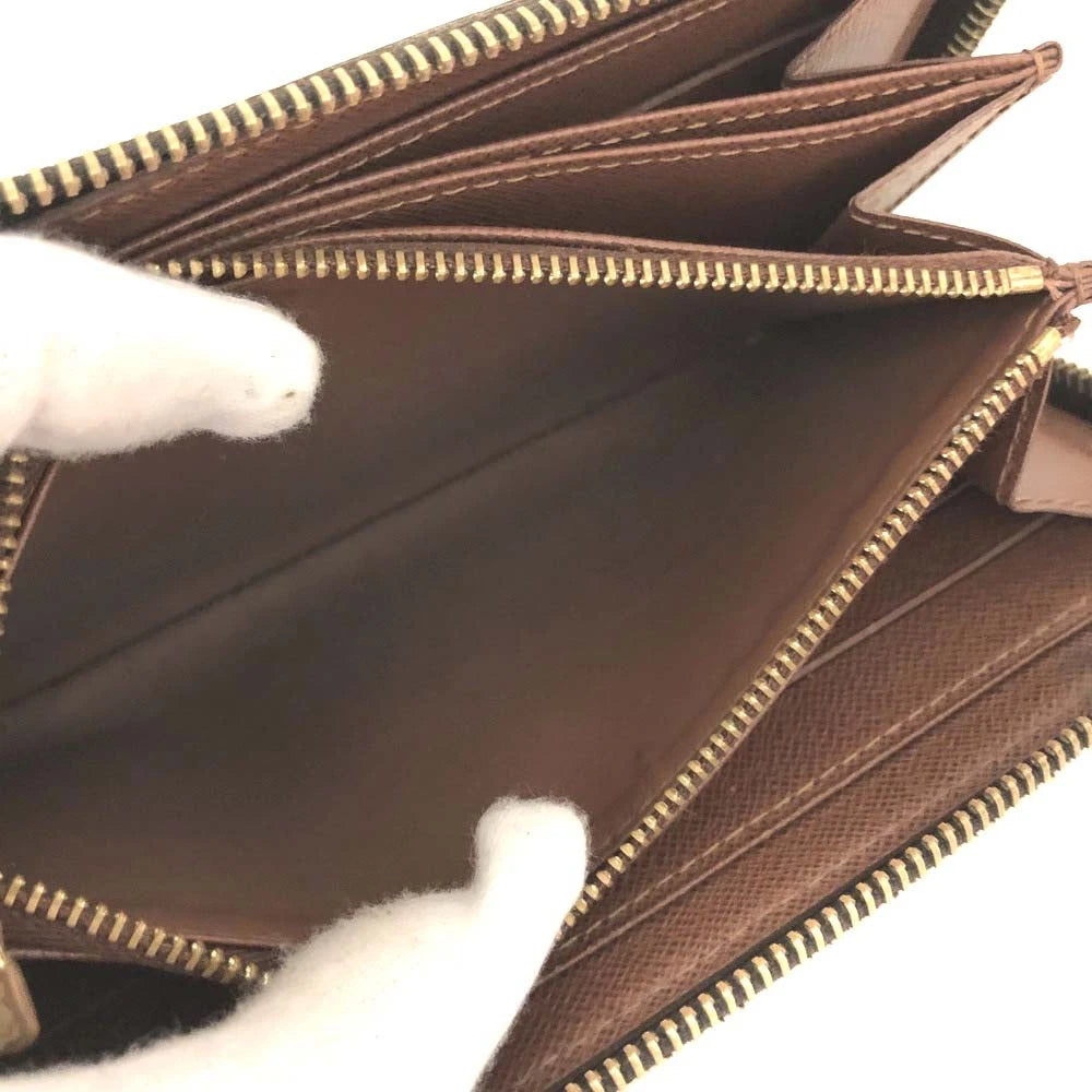Louis Vuitton Monogram Zippy Zip Around Long Wallet Purse Brown CA3058