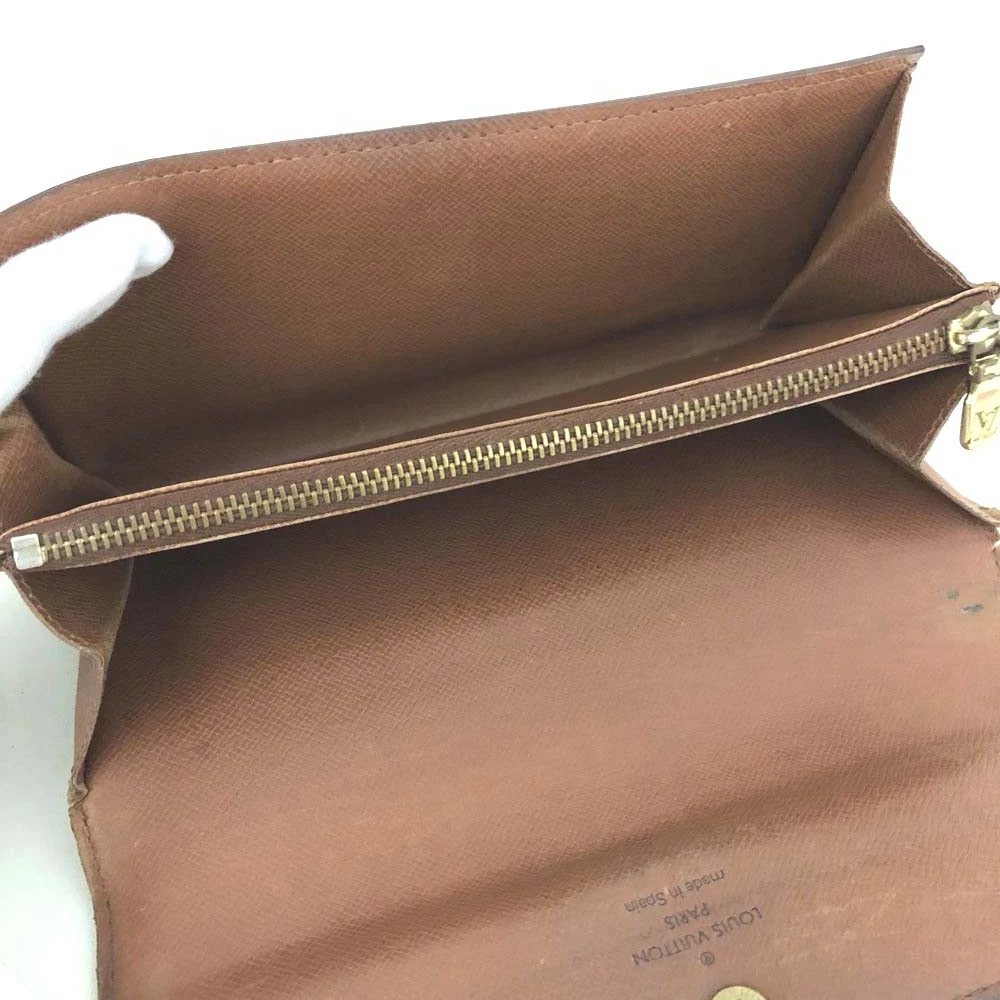 $725 1997 Louis Vuitton Monogram Portefeiulle Sarah Long Bifold Wallet Brown CA0917