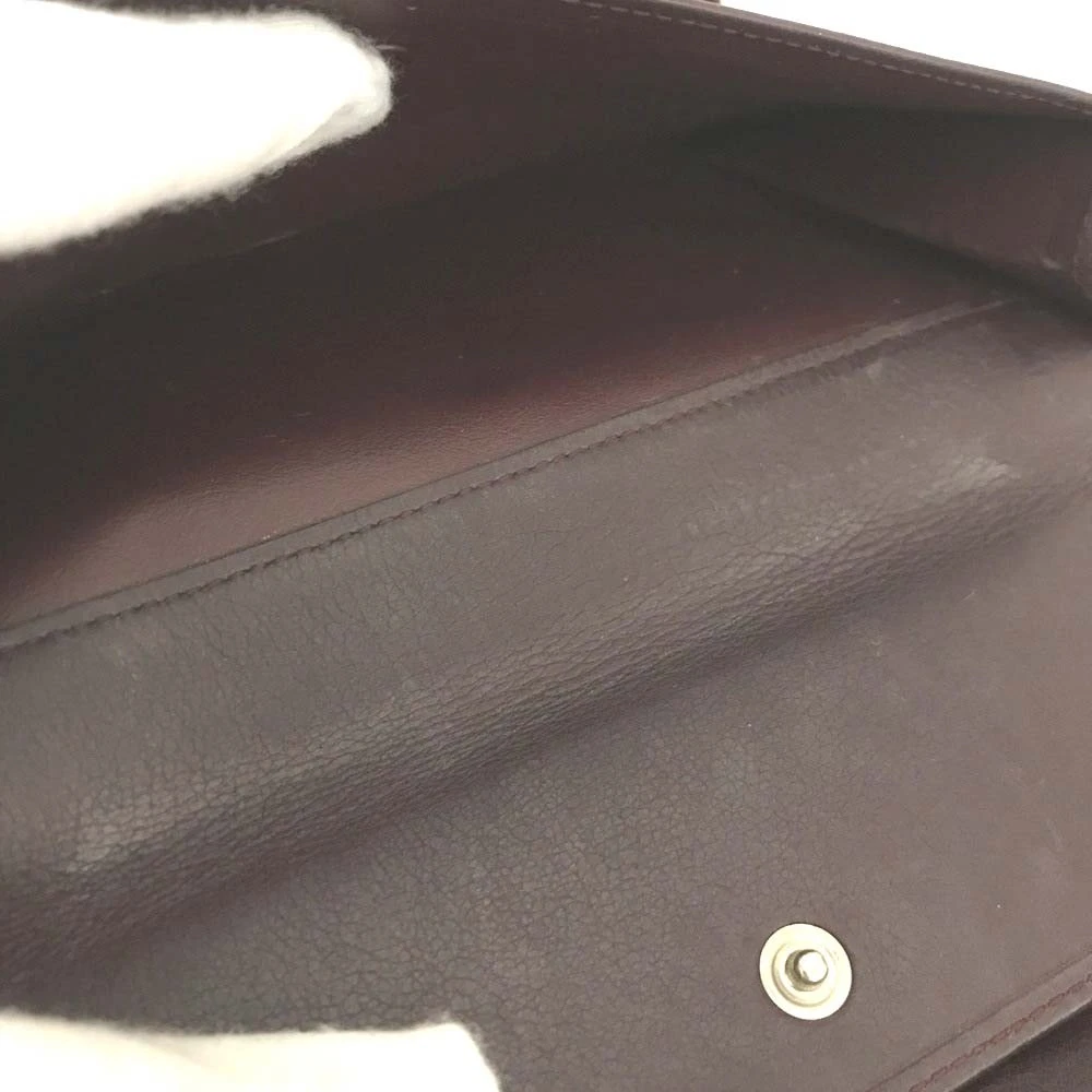 $850 Cartier Trinity Patent Leather Long Trifold Wallet Bordeaux