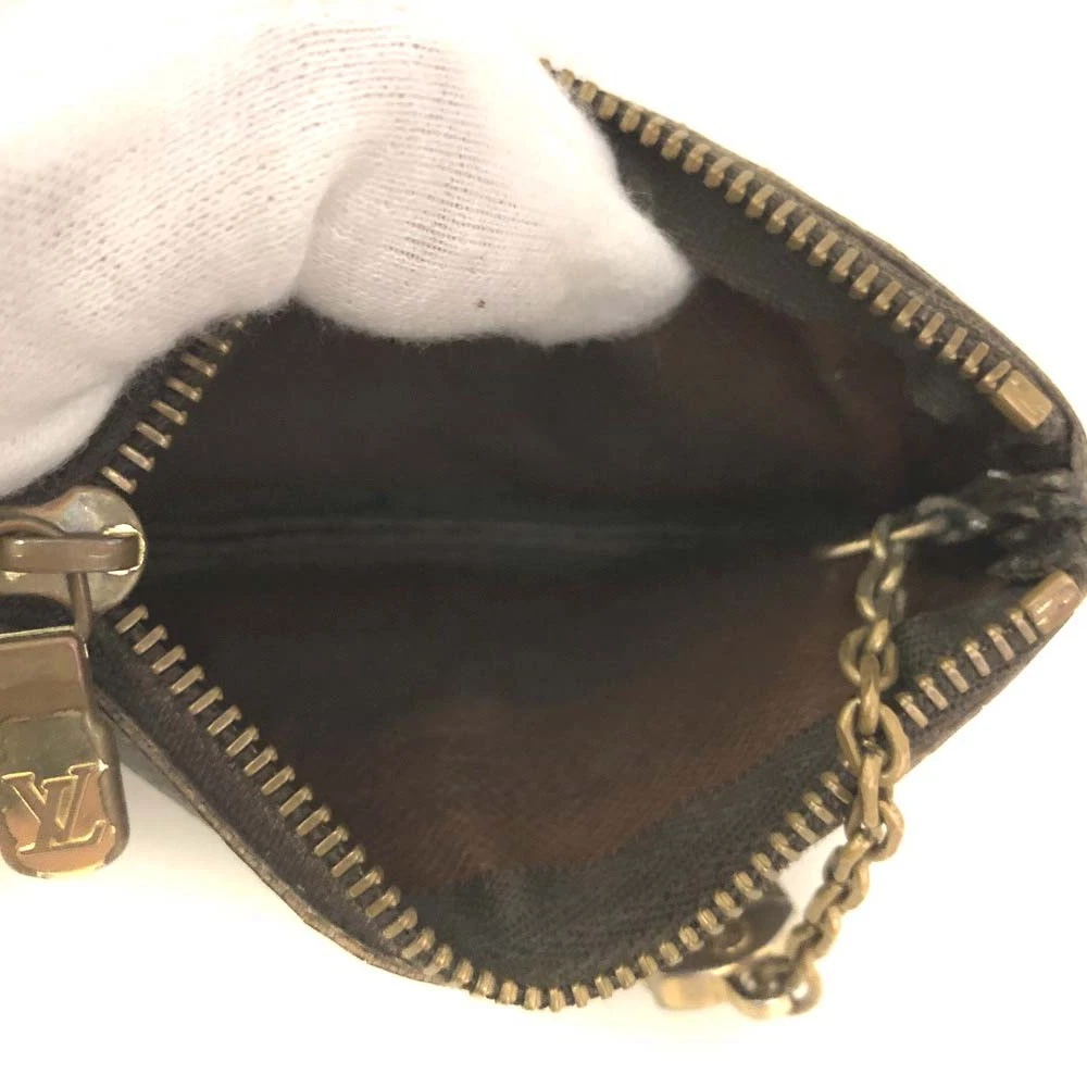 $345 Louis Vuitton Monogram Key Cles Pouch Wallet Coin Purse Brown