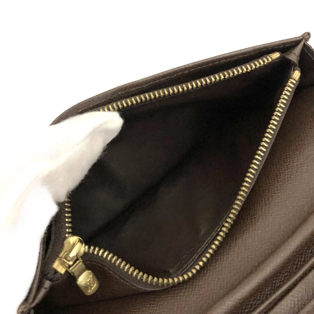 EGA Louis Vuitton Damier Porte feiulle Brazza Long Wallet Purse Brown/3CA1367 TS2151