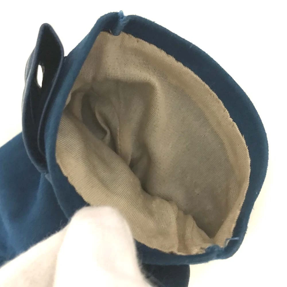Salvatore Ferragamo Ribbon Leather Gloves Blue