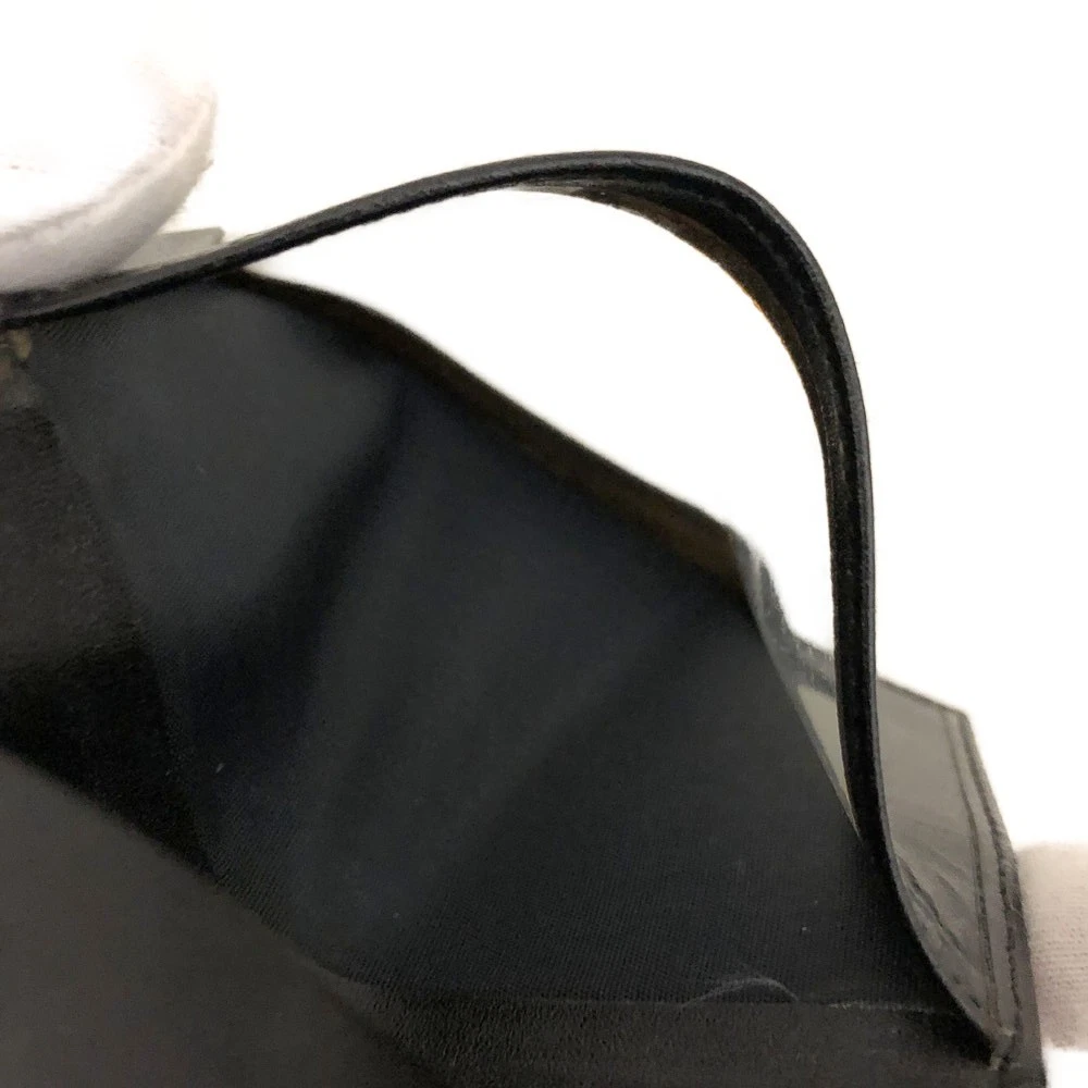 $450 CHRISTIAN DIOR Grained Calfskin Logo Card Case Black