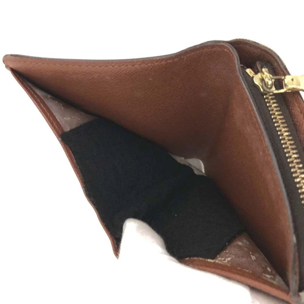 $625 2000 Louis Vuitton Monogram Compact Zip Bifold Wallet Brown MI0060