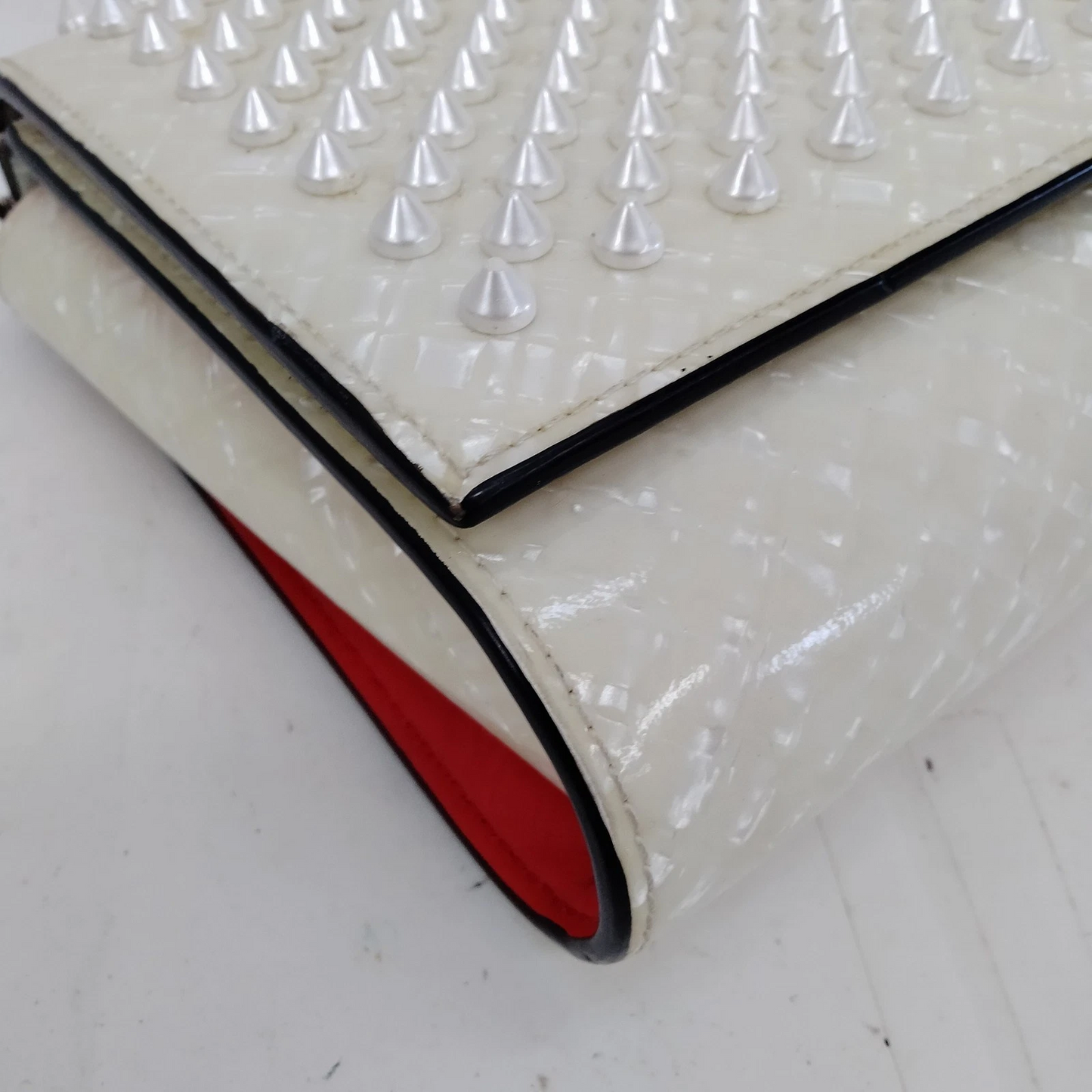 Christian Louboutin Shoulder Bag White Leather