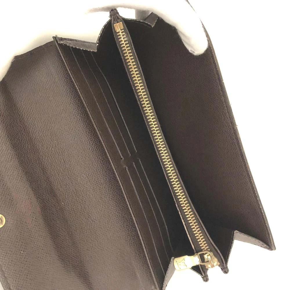 EGA Louis Vuitton Damier Porte Feuille Sarah Long Bifold Wallet Brown/3CH0355