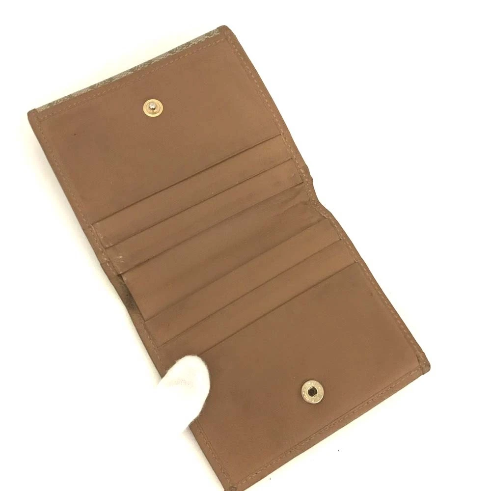 $640 CELINE Macadam PVC Bifold Wallet Purse Beige