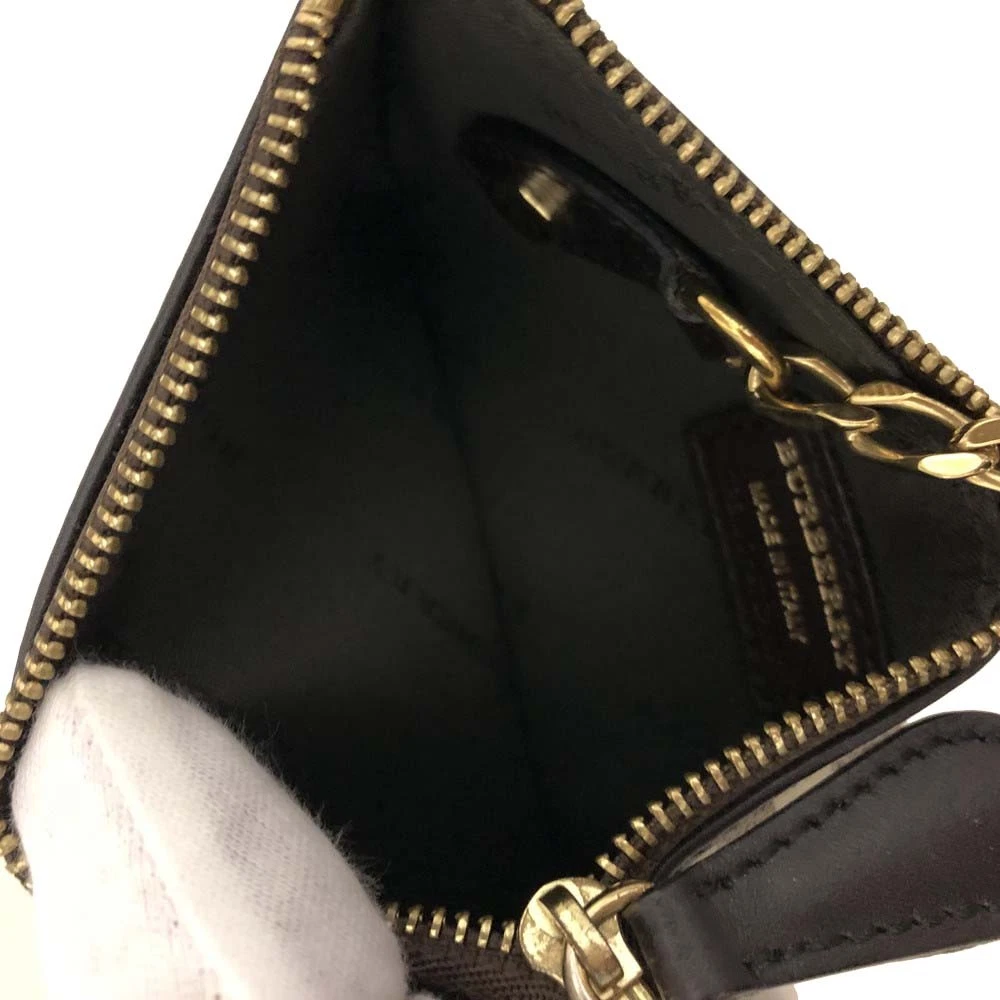 $350 BURBERRY Nova Check Coated Canvas Key Case Beige