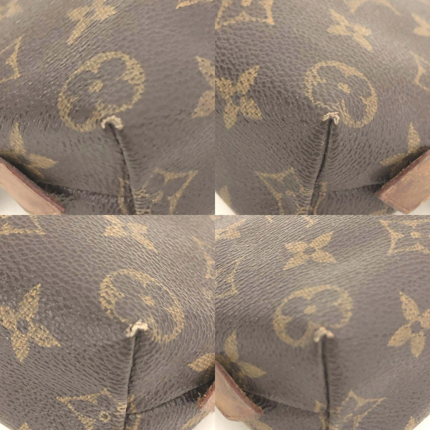 $600 2003 Louis Vuitton Monogram Pochette Cosmetics Pouch Brown CA0093