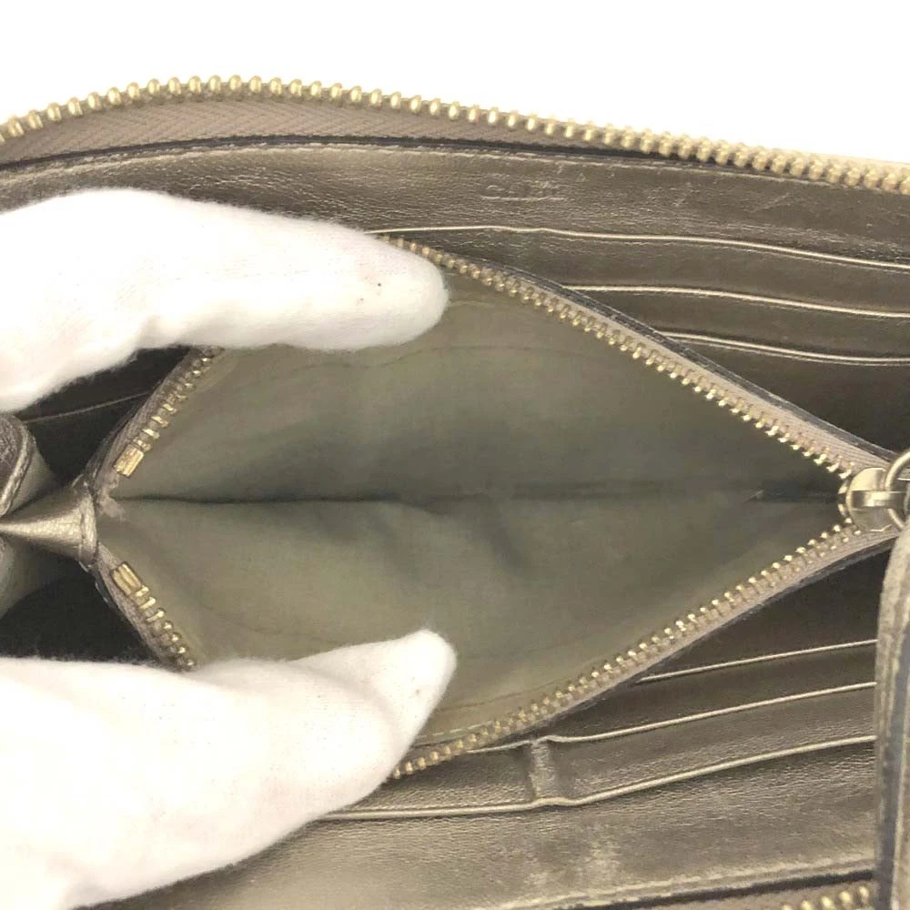 $690 Chloe Lily Leather Zip Around Long Wallet Purse Gold