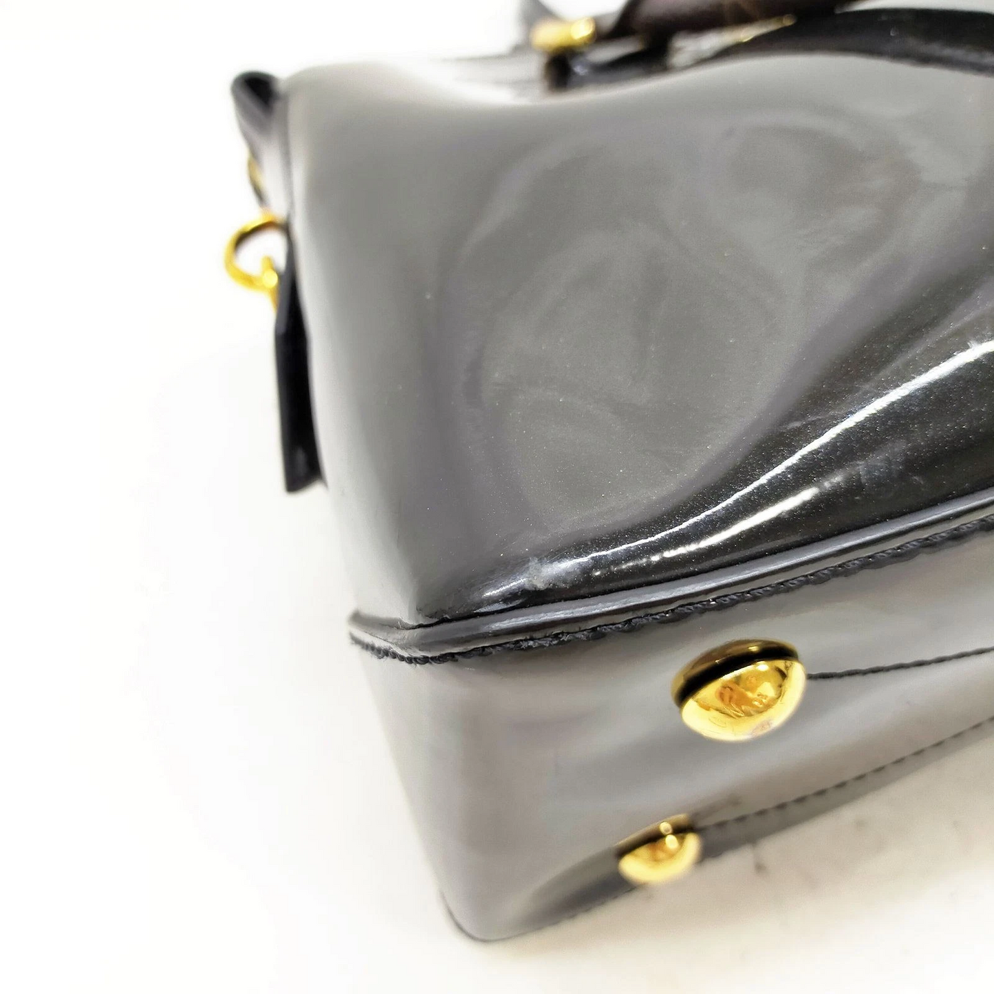 Louis Vuitton LV Hand Bag Tote Miroir Black Vernis SN0188