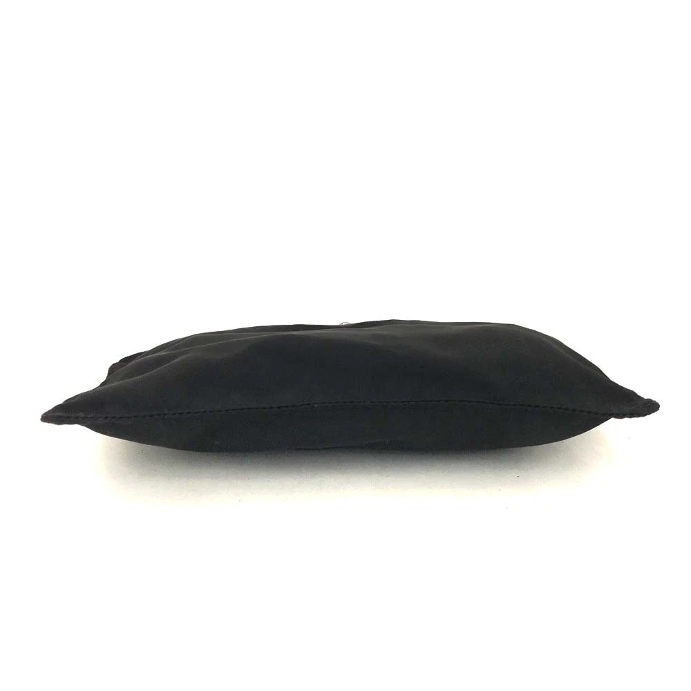 $650 PRADA Logo Plate Nylon Cosmetic Pouch Bag Black