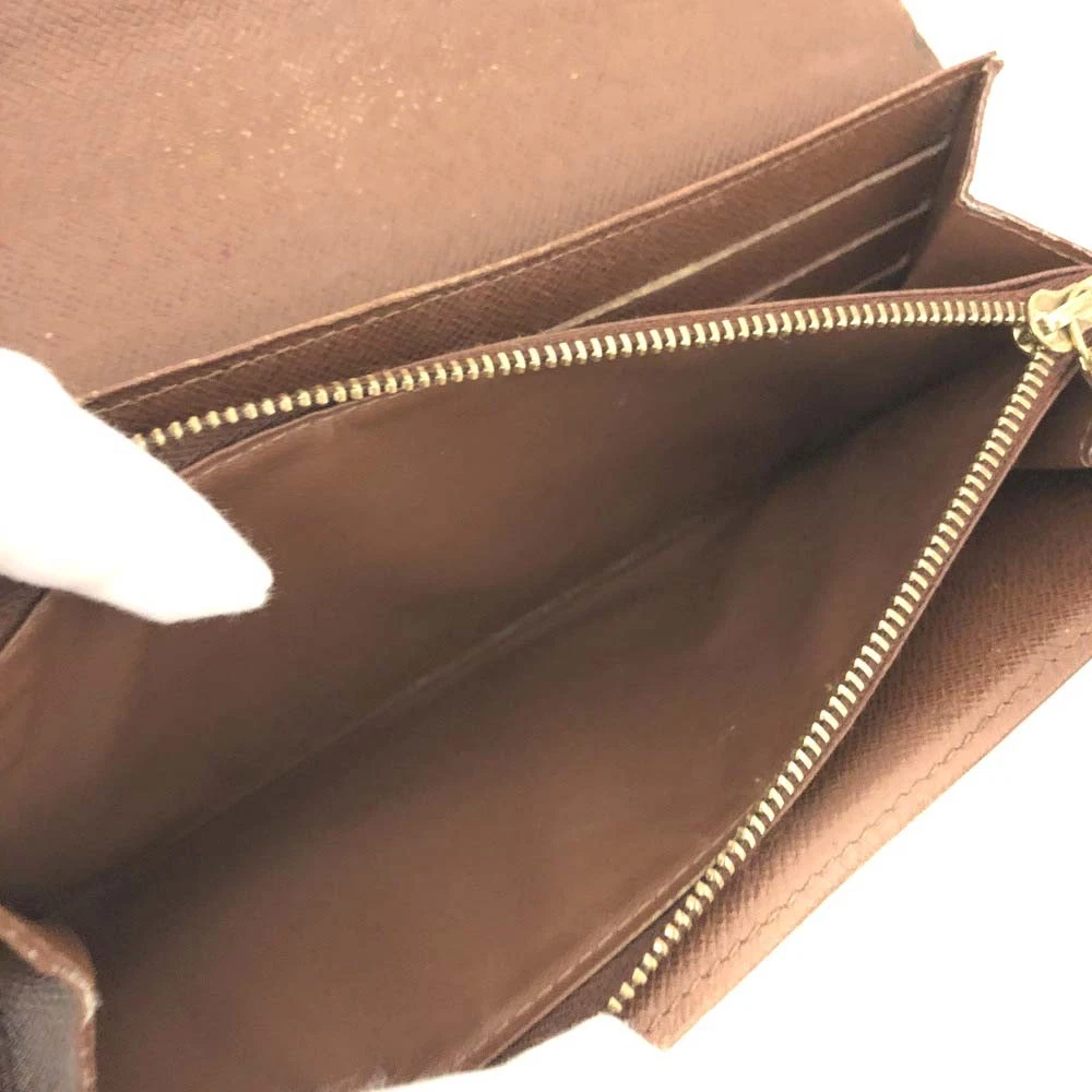 $775 2011 Louis Vuitton Monogram Portefeiulle Sarah Long Bifold Wallet Brown CT4181