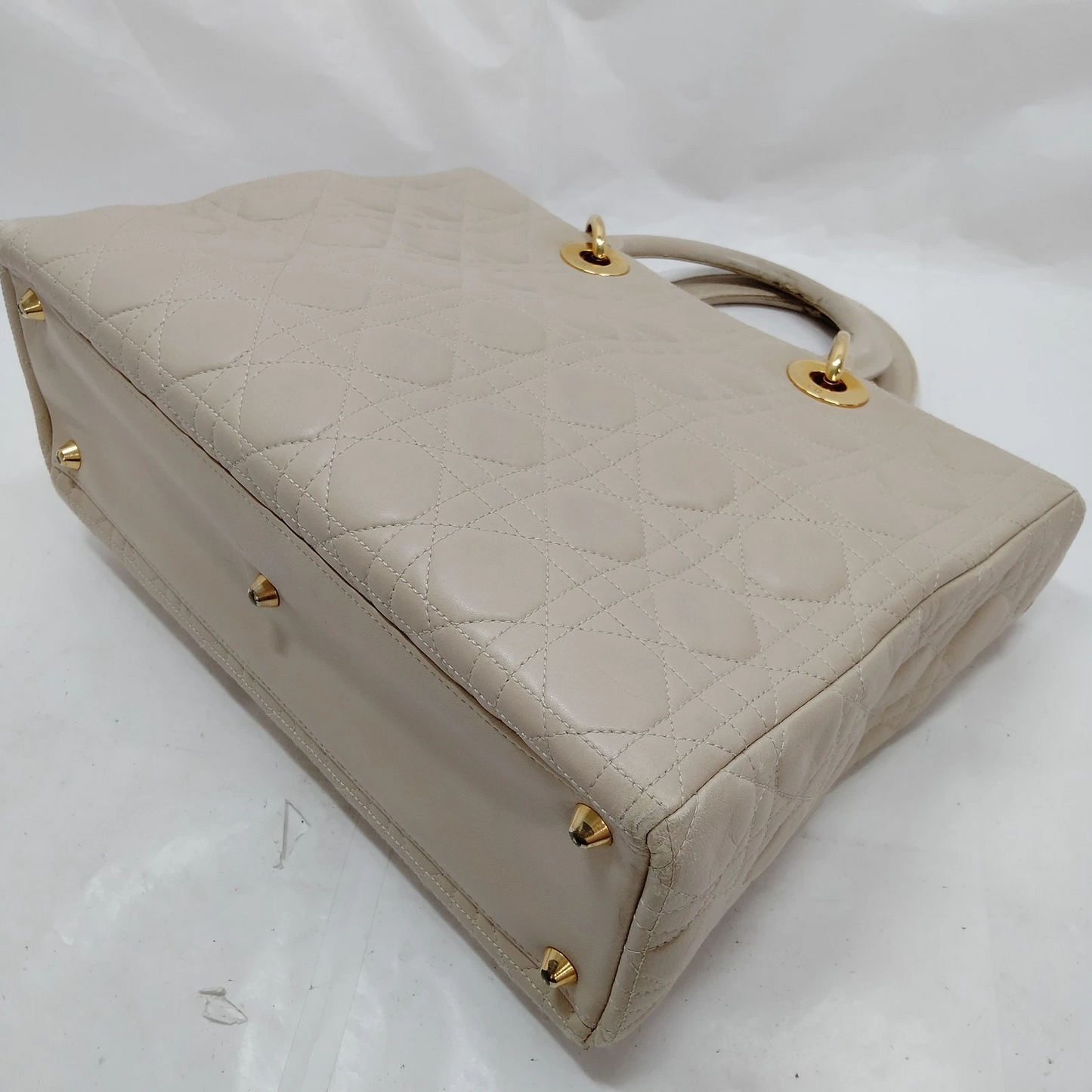 Christian Dior Hand Bag Beige Leather MA1927