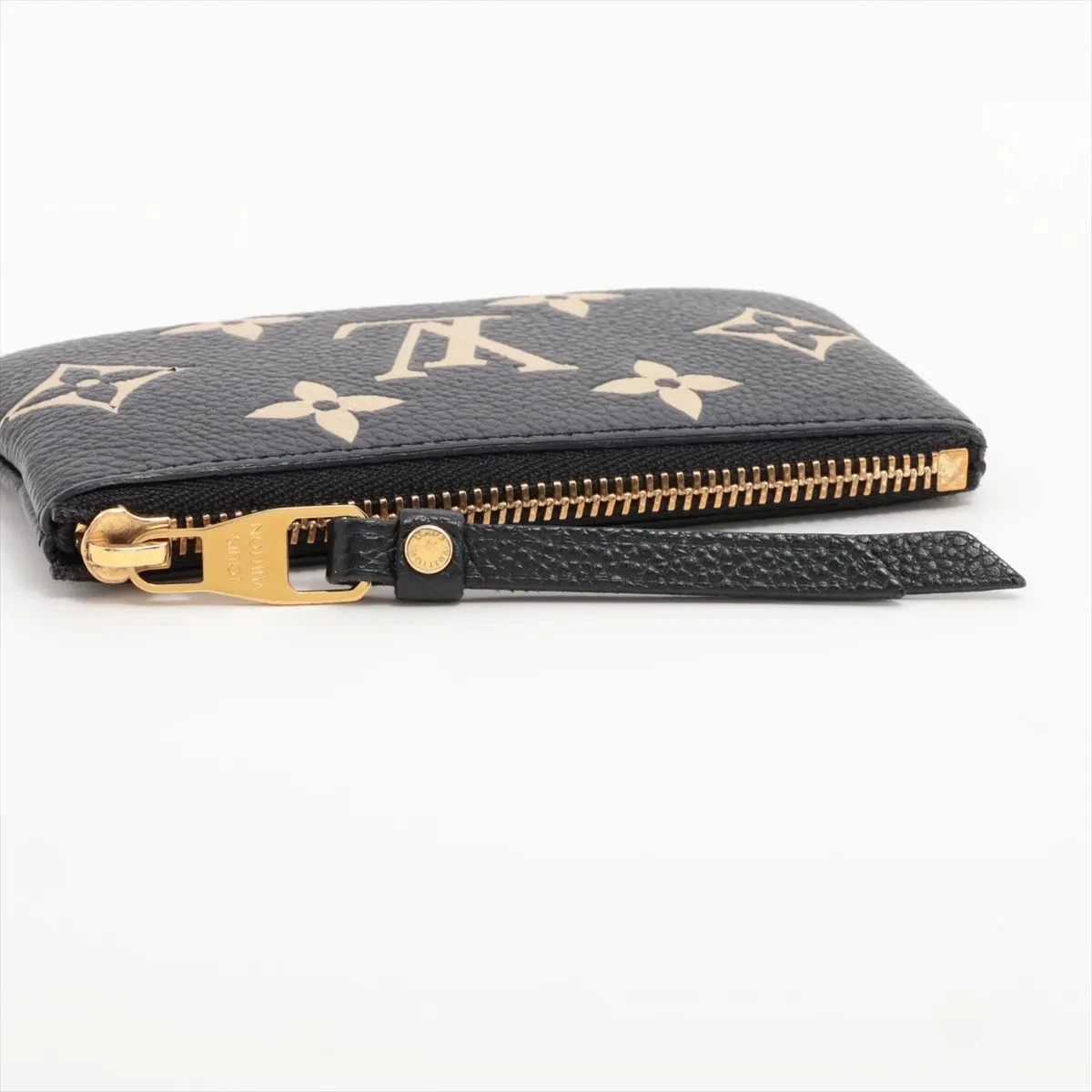 $530 RFID Louis Vuitton Empreinte Monogram Giant Key Pouch Black Beige
