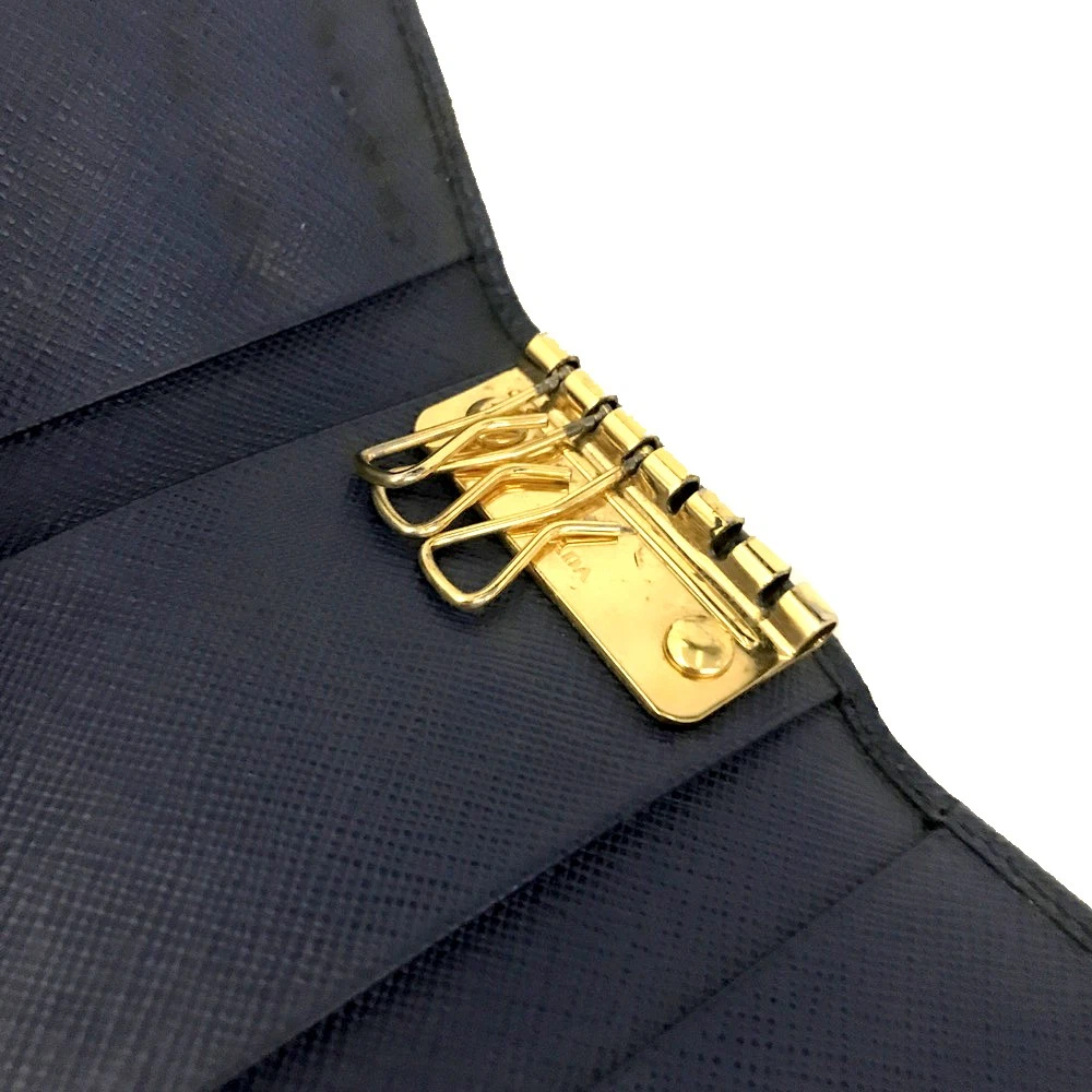 $730 PRADA Saffiano Leather 6 Ring Key Case Blue