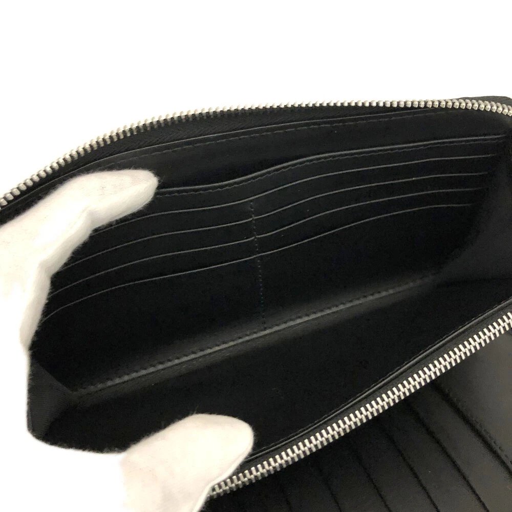$598 BURBERRY Logo Perforated Leather Zip Around Long Wallet White
