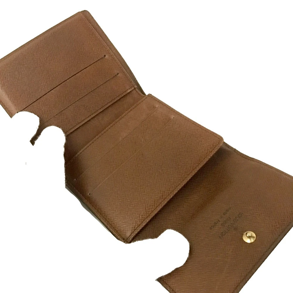 $605 Louis Vuitton Monogram Portefeiulle Elise Trifold Wallet Brown SP0924