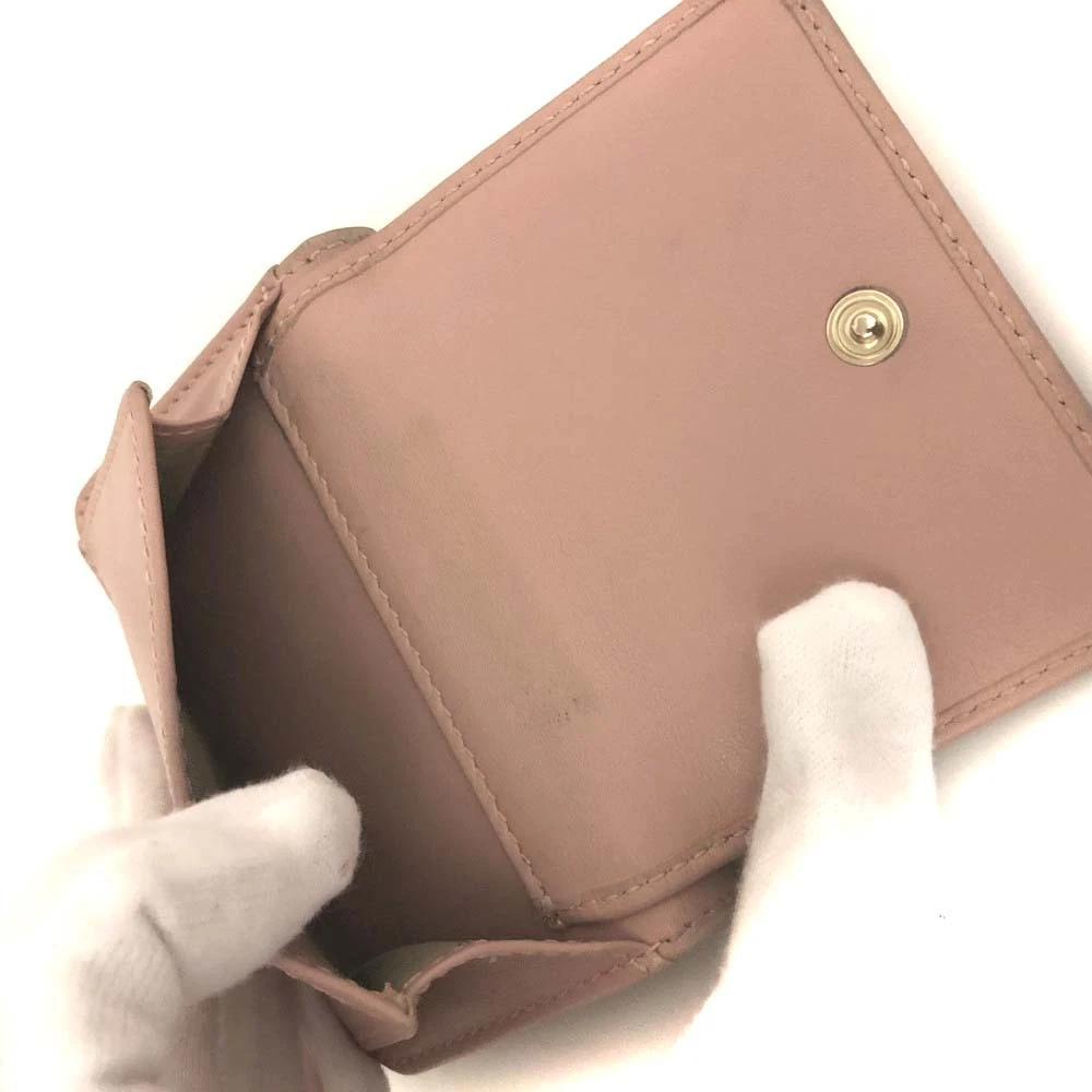 Jimmy Choo Nemo Star Studs Leather Trifold Wallet Pink