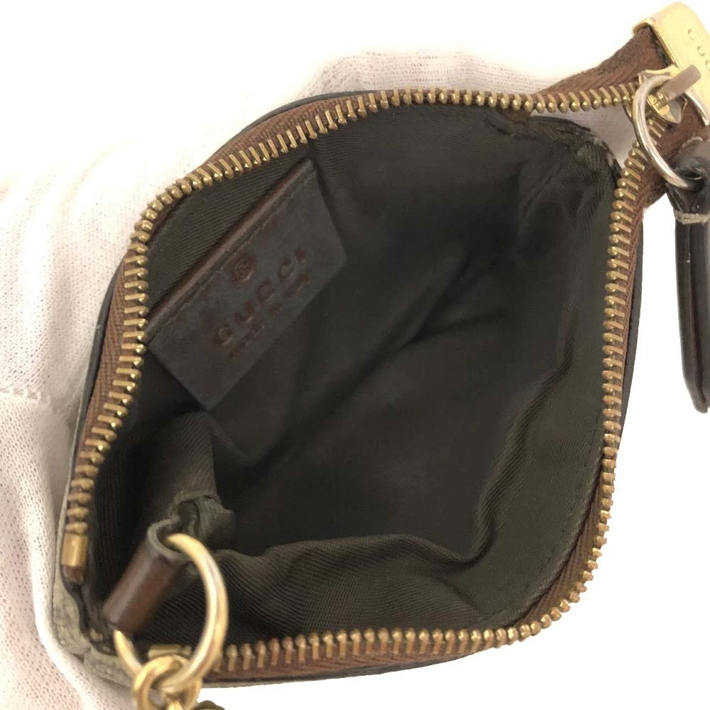 GUCCI GG Supreme PVC Coin Purse Wallet Beige/9CD1866