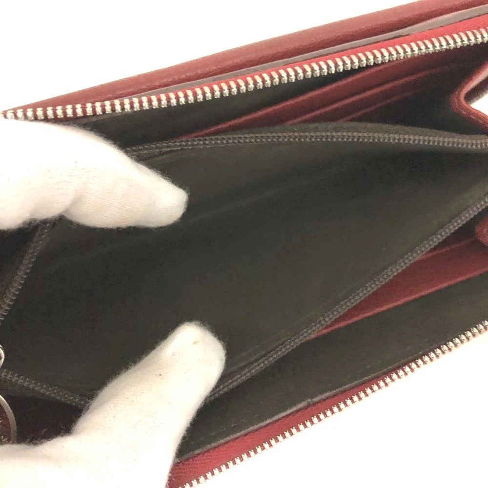 $980 Cartier Must de Cartier Zip Around Wallet Red Leather