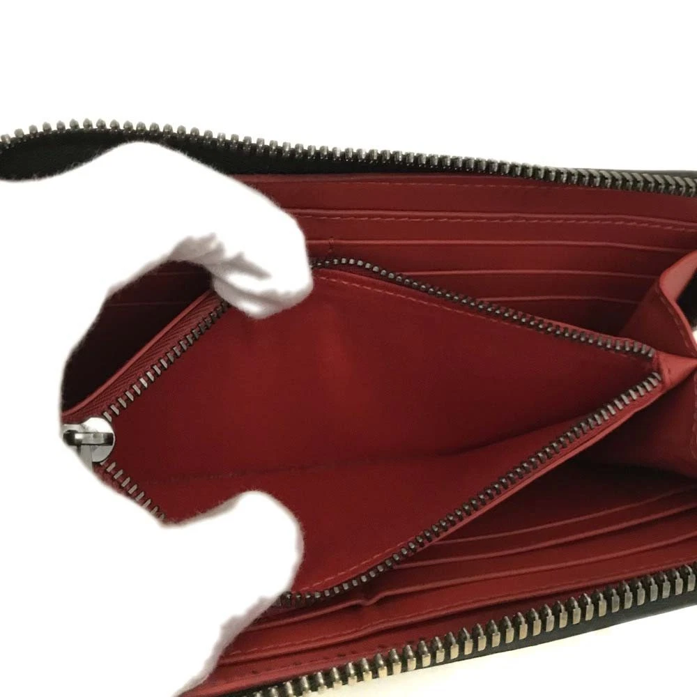 $790 Christian Louboutin Calfskin Panettone Zip Around Wallet Loubi Black
