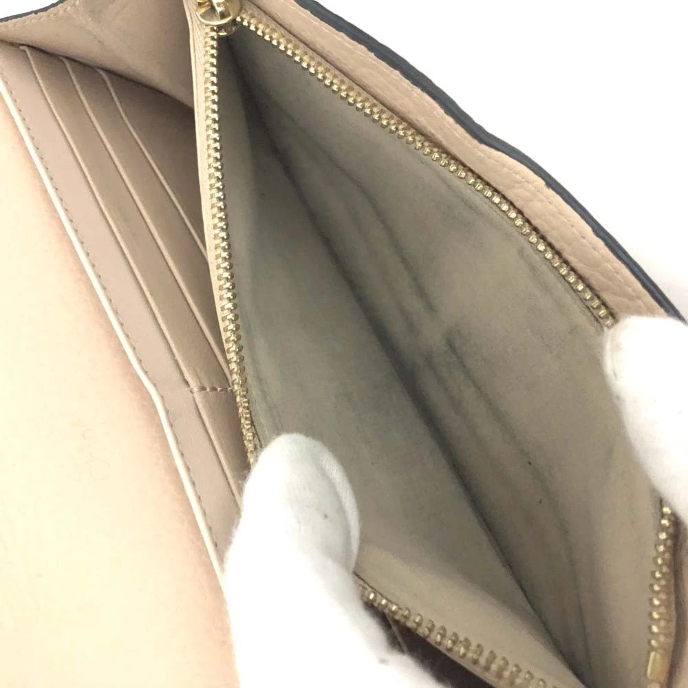$535 Chloe Alphabet Leather Long Bifold Wallet Purse Beige