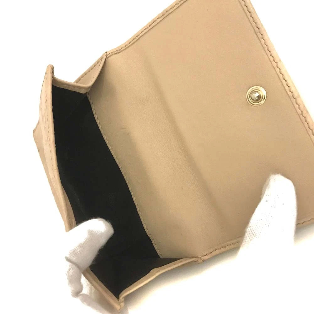 $590 GUCCI Lovely Heart GG Logo Leather Bifold Wallet Beige