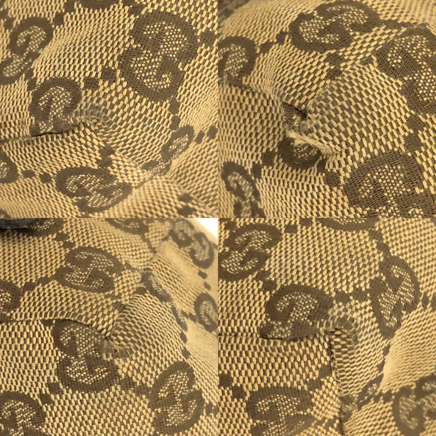 EGA GUCCI GG Logo Canvas Cosmetic Pouch Bag Beige/6CH0382