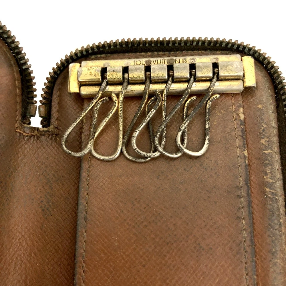 $355 1998 Louis Vuitton Monogram Canvas Zip Around Multicles 6 Key Holder  TH0978