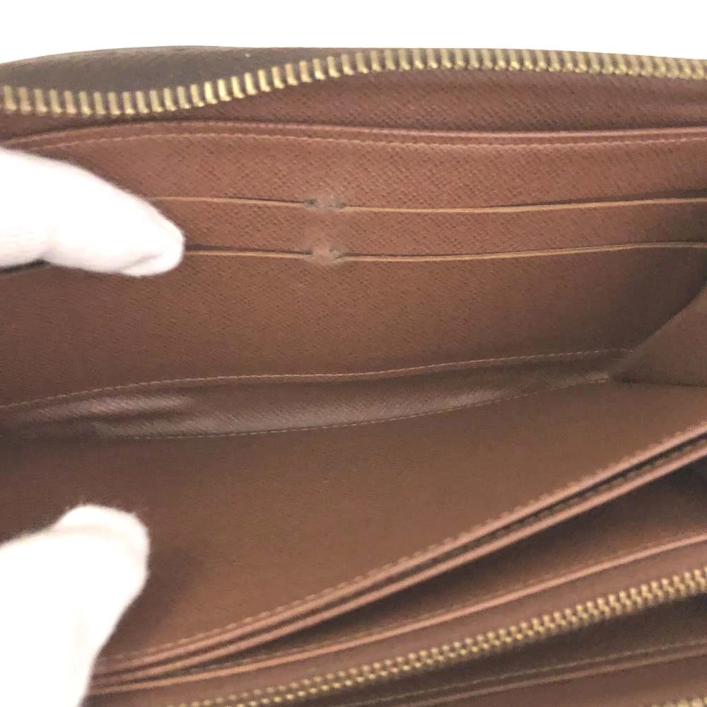 $915 2011 Louis Vuitton Monogram Zippy Zip Around Long Wallet Purse Brown CA0141
