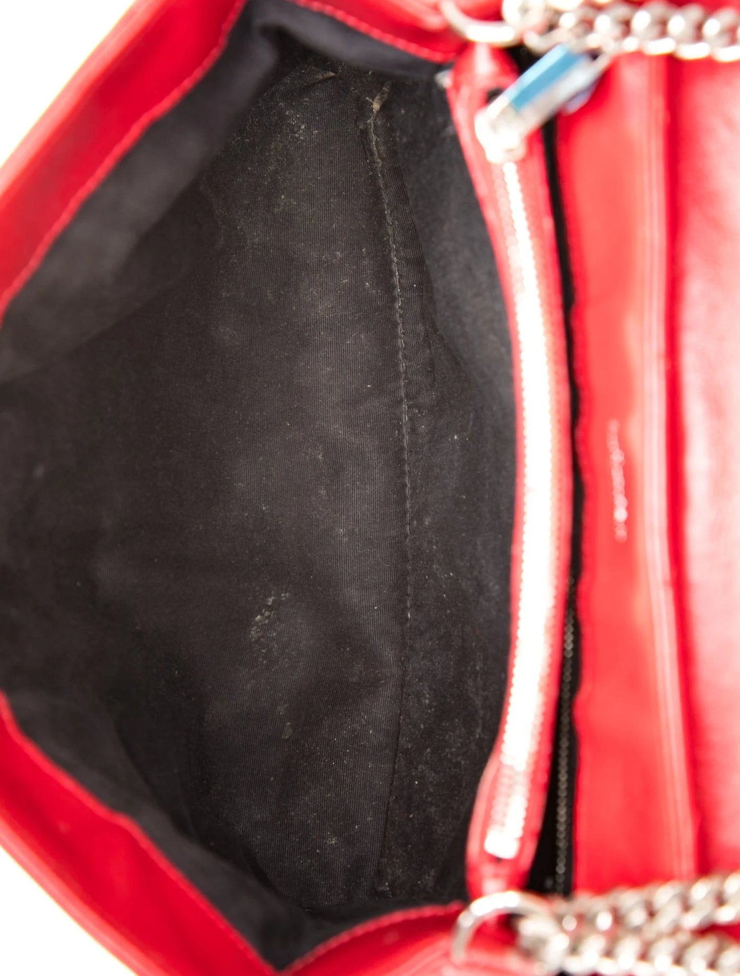 $3250 Saint Laurent Calfskin Y Quilted Monogram Medium Loulou Chain Satchel Red