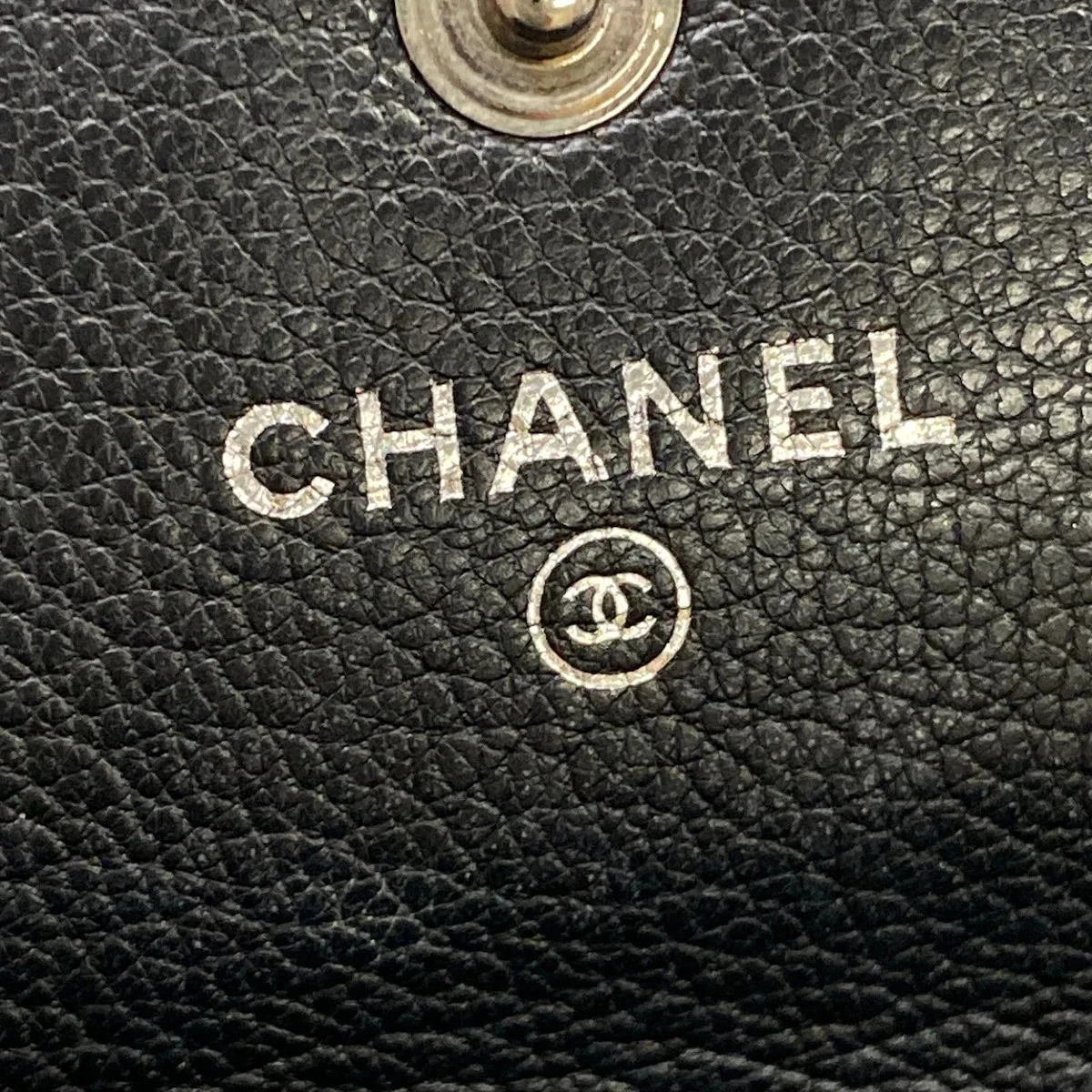 CHANEL Black Leather Long Wallet