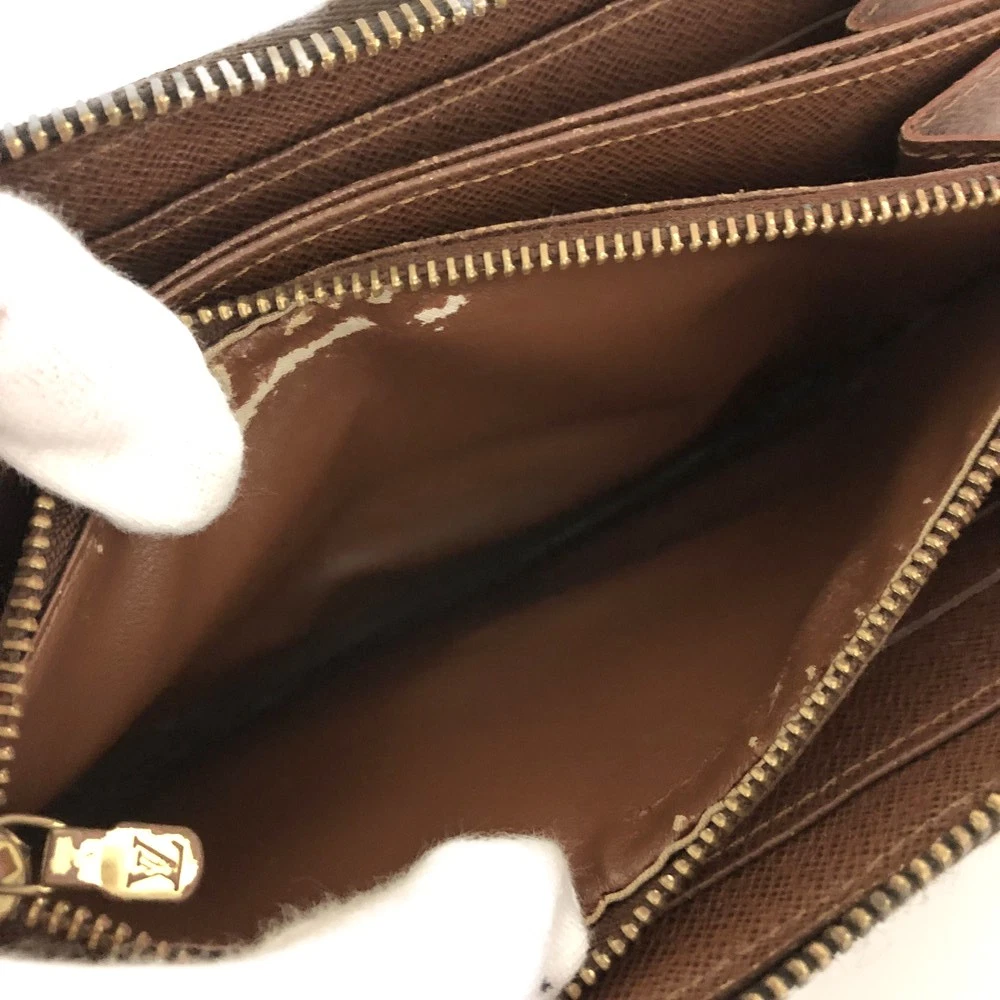 Louis Vuitton Monogram Zippy Zip Around Long Wallet Purse Brown CA2170