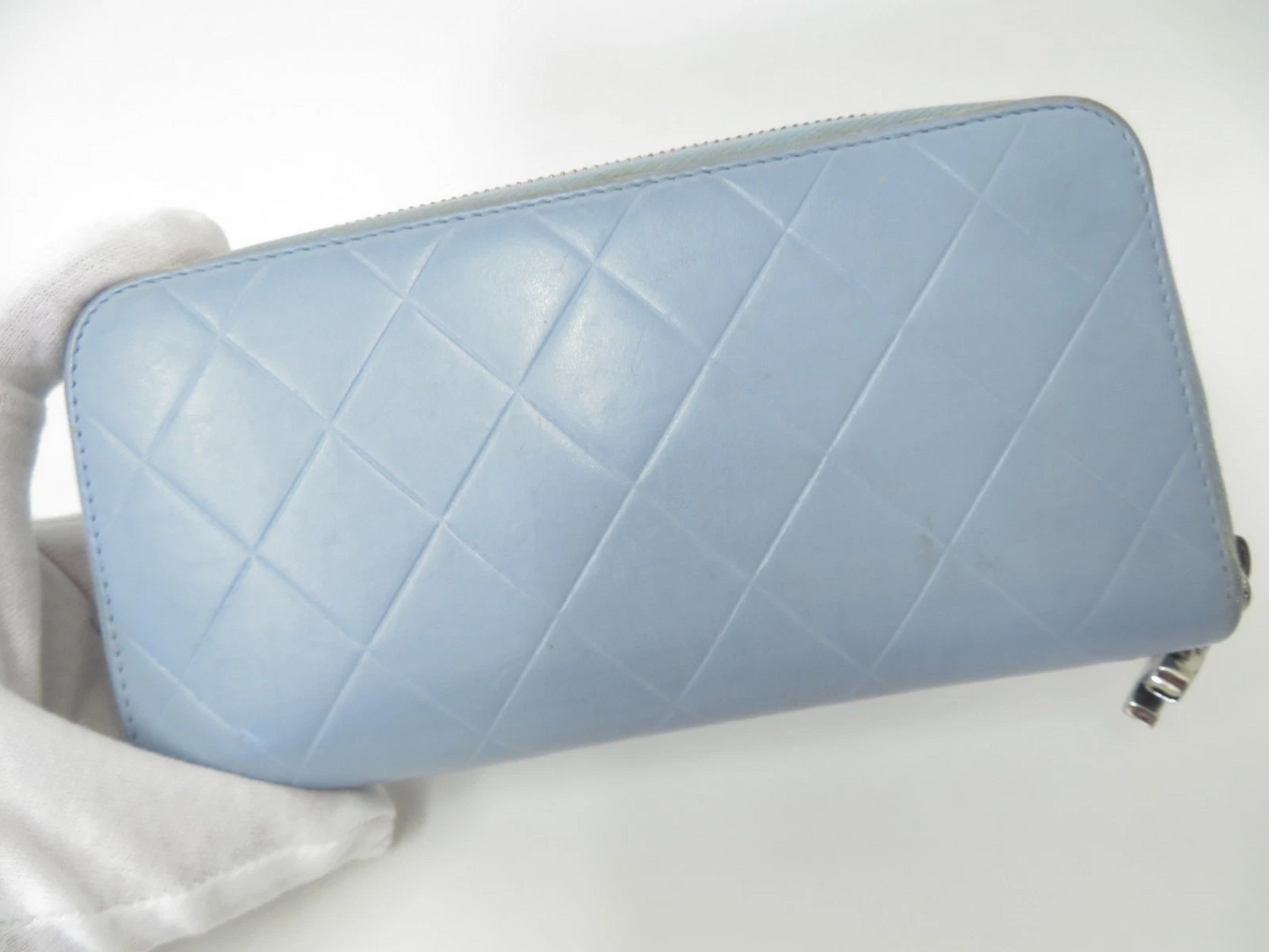CHANEL CC Matelasse Lambskin Zip Around Zippy Long Wallet